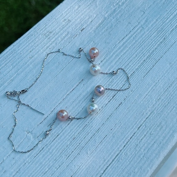 M7 Handmade S925 Freshwater Pearl Necklace two way wearing - Picture 7 of 7